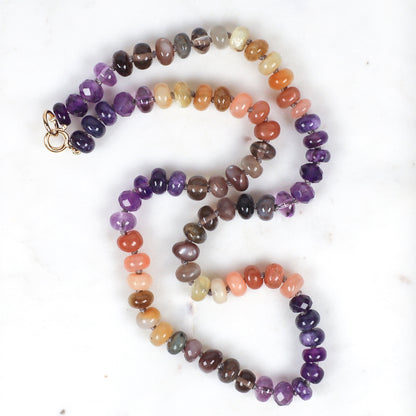 Violet Sun Gemstone Beaded Necklace