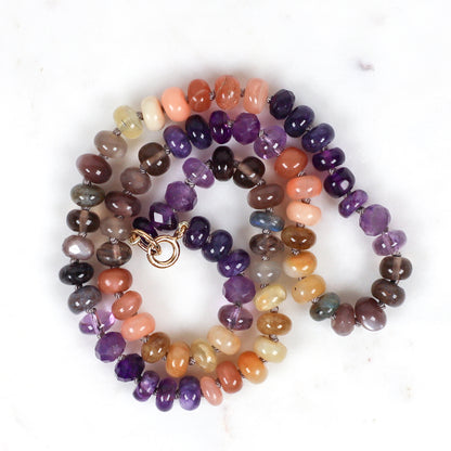 Violet Sun Gemstone Beaded Necklace