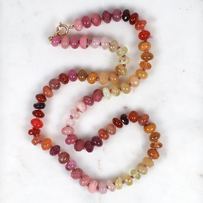 Sunset Glow Gemstone Beaded Necklace