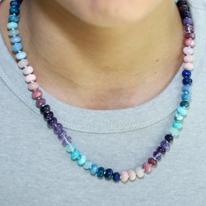 Ocean Sunset Gemstone Beaded Necklace