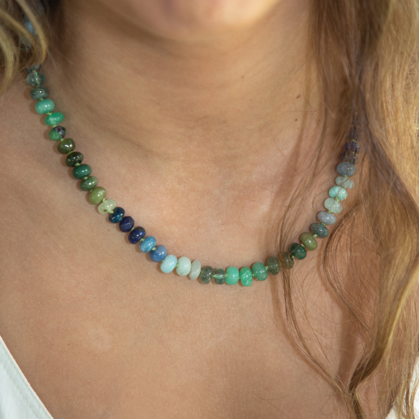 Palm Grove Gemstone Beaded Necklace