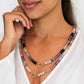 Sunrise Haze Gemstone Beaded Necklace with Diamond Circle Clasp