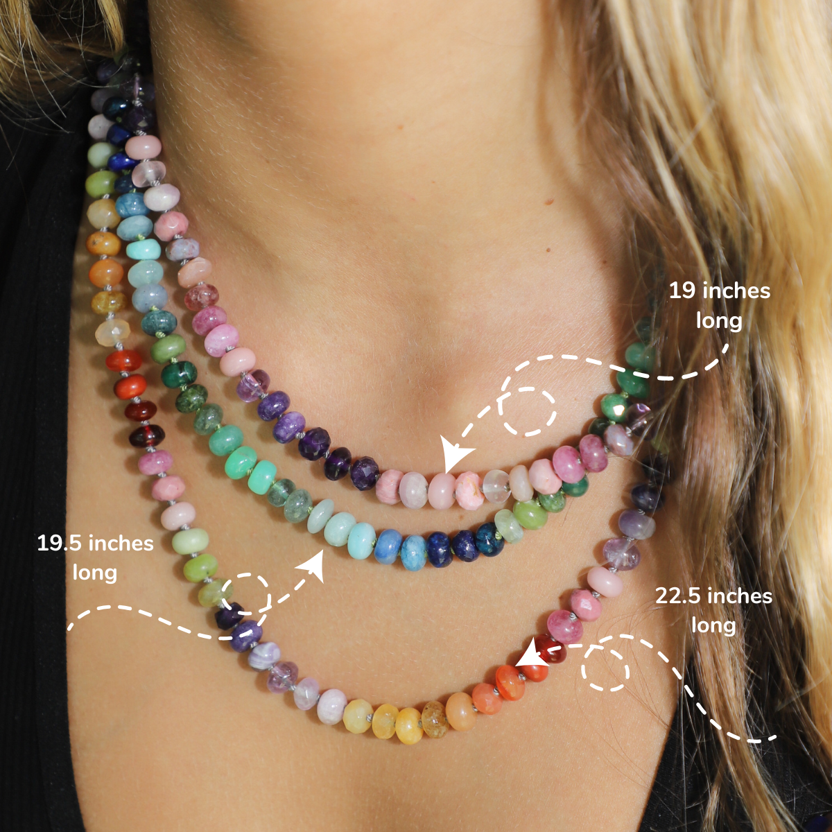 Violet Meadow Gemstone Beaded Necklace, 20.5 inches