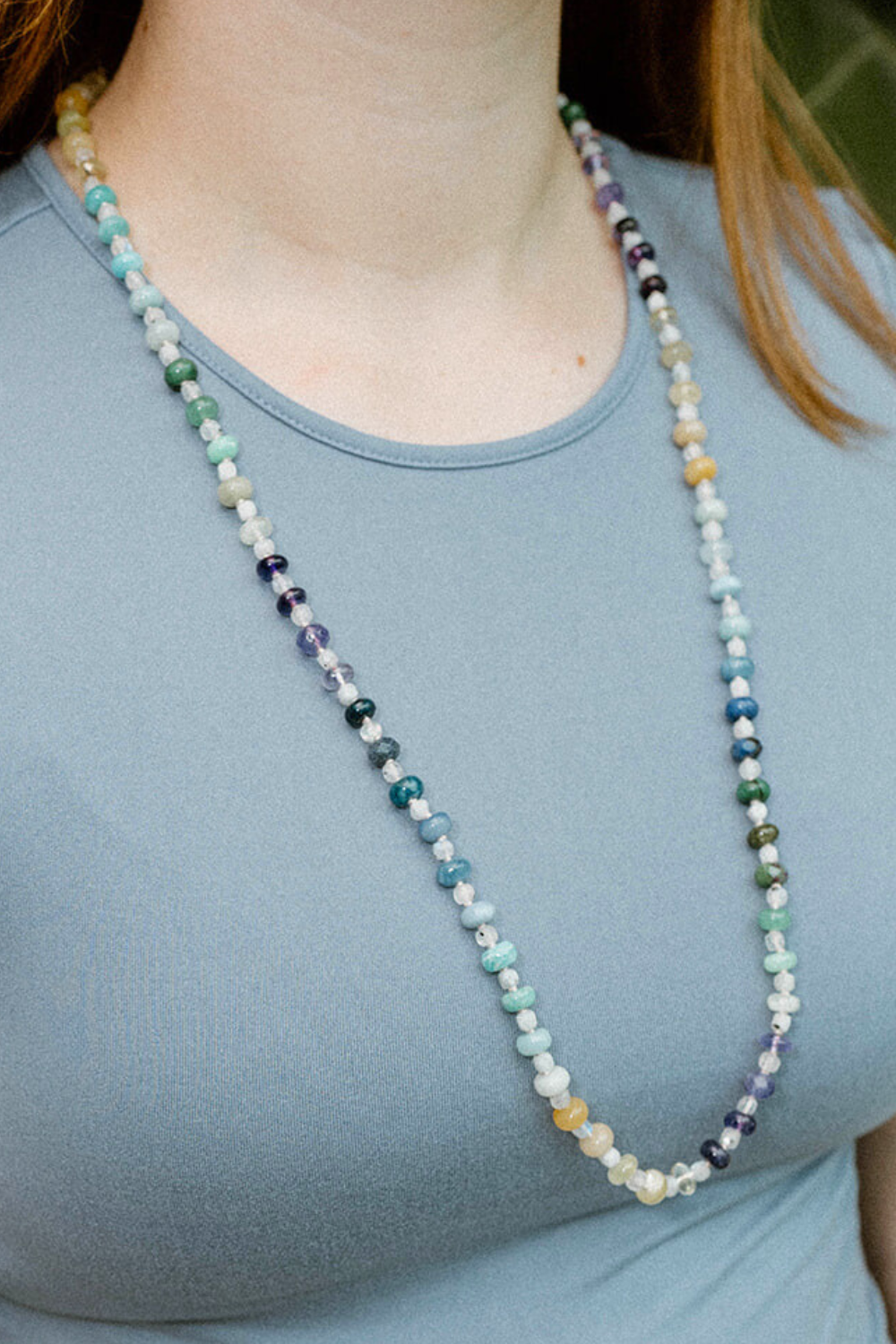 Light Aurora Gemstone Beaded Necklace