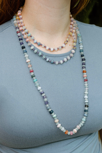 Cosmic Aurora Gemstone Beaded Necklace
