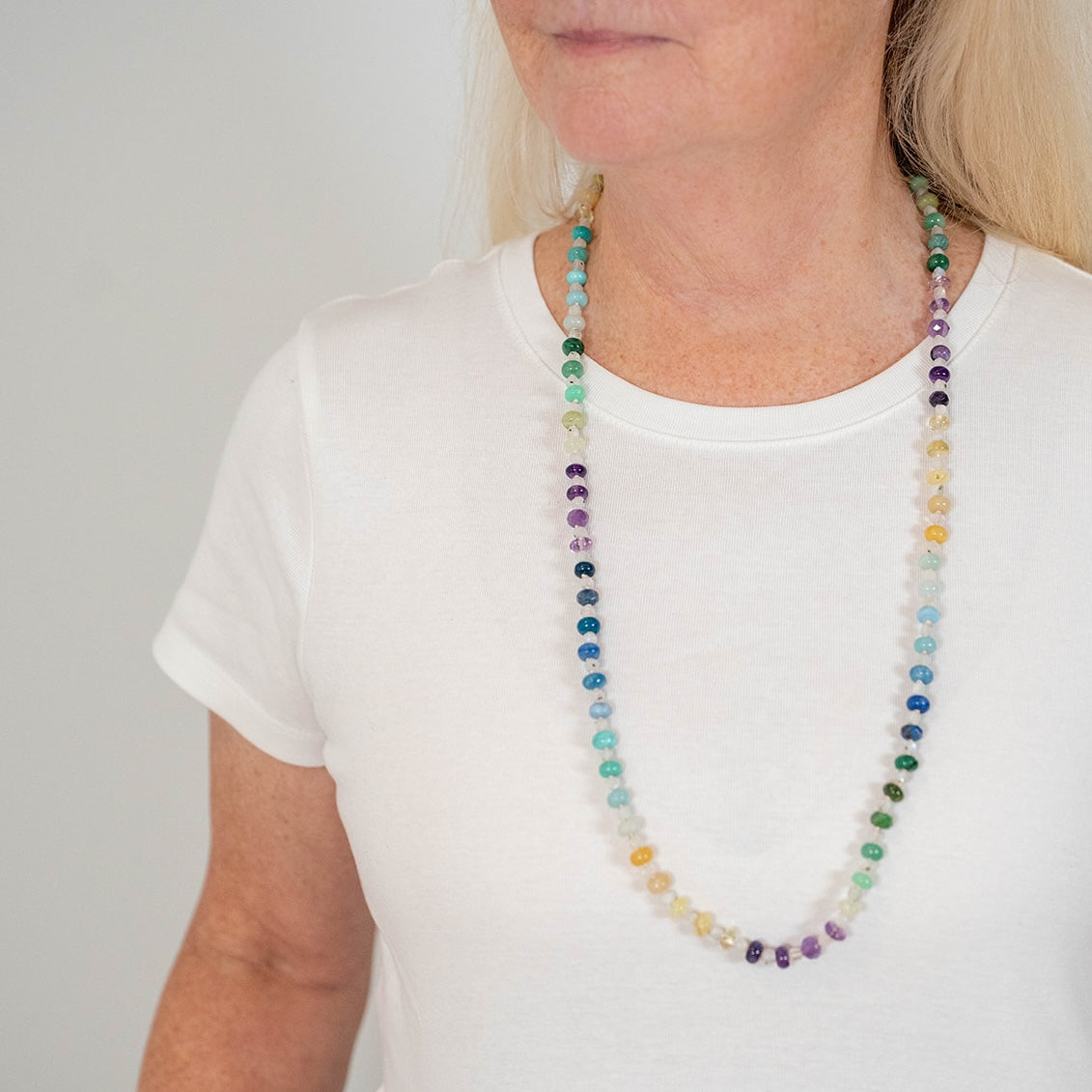 Light Aurora Gemstone Beaded Necklace