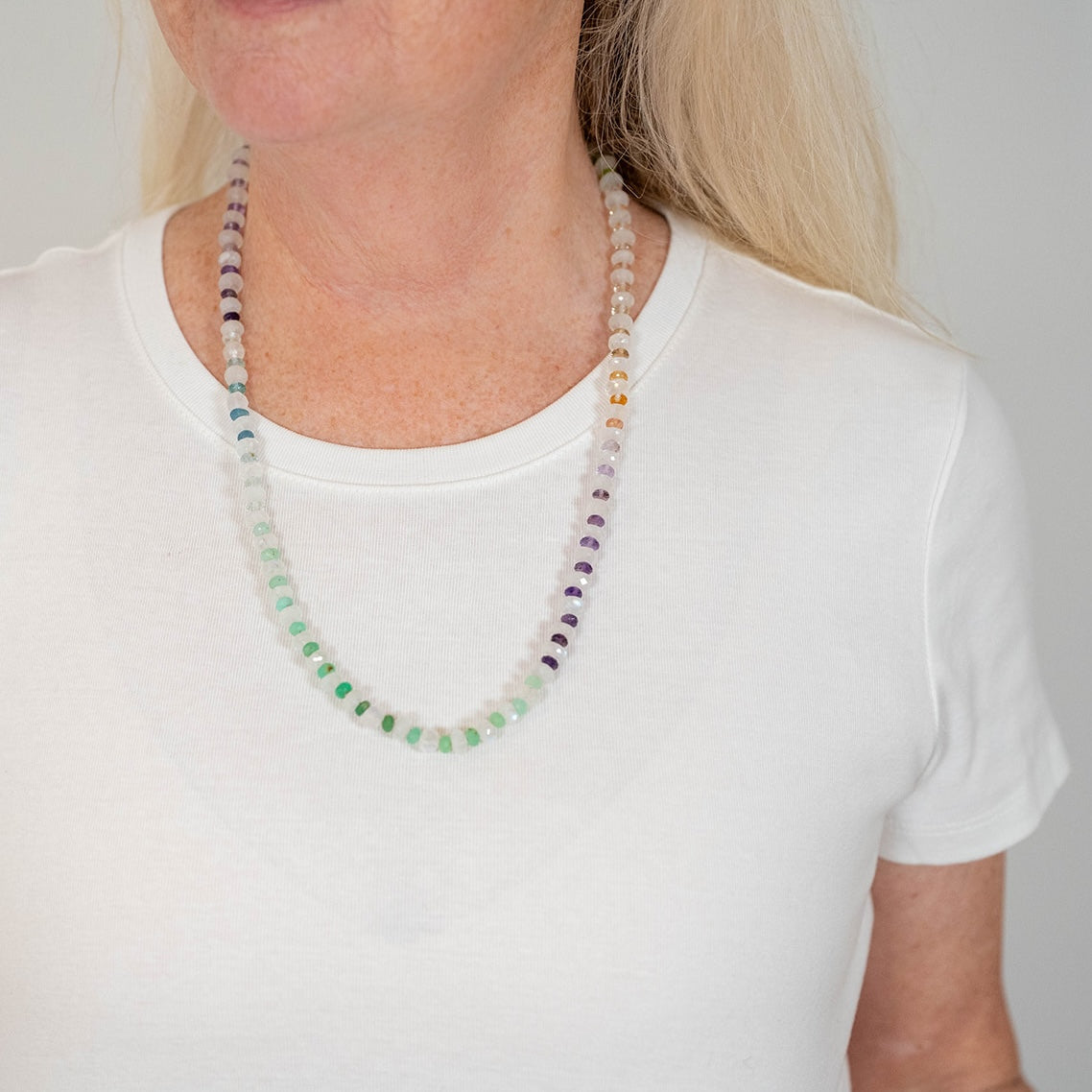 Misty Dawn Gemstone Beaded Necklace