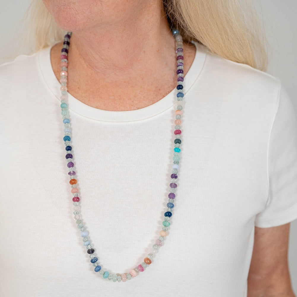 Cosmic Aurora Gemstone Beaded Necklace