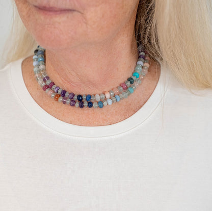 Cosmic Aurora Gemstone Beaded Necklace