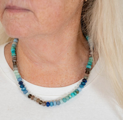 Sky Burst Gemstone Beaded Necklace—Water Element for Cancer, Scorpio and Pisces
