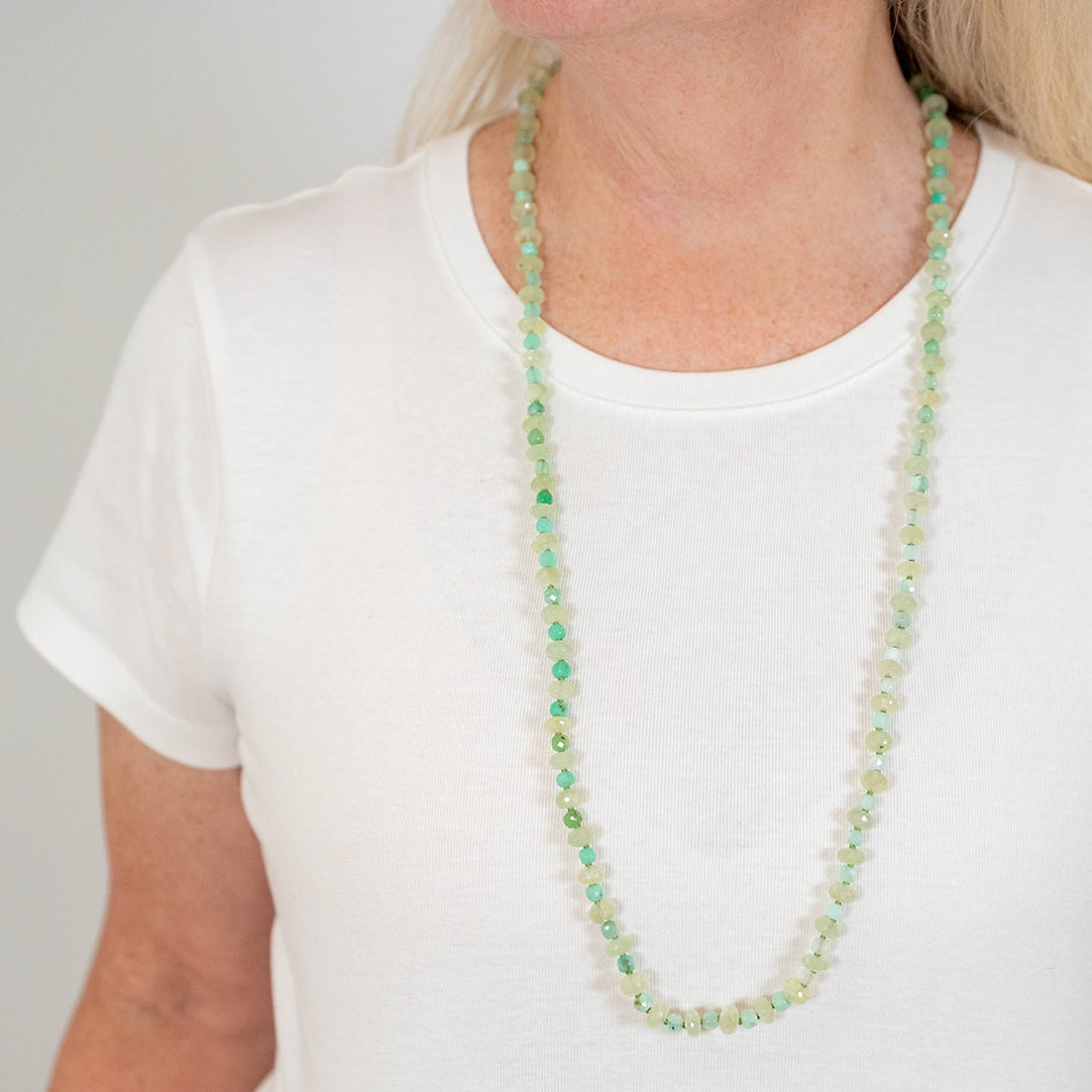 Moss Daylight Gemstone Beaded Necklace