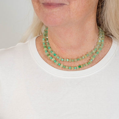Moss Daylight Gemstone Beaded Necklace
