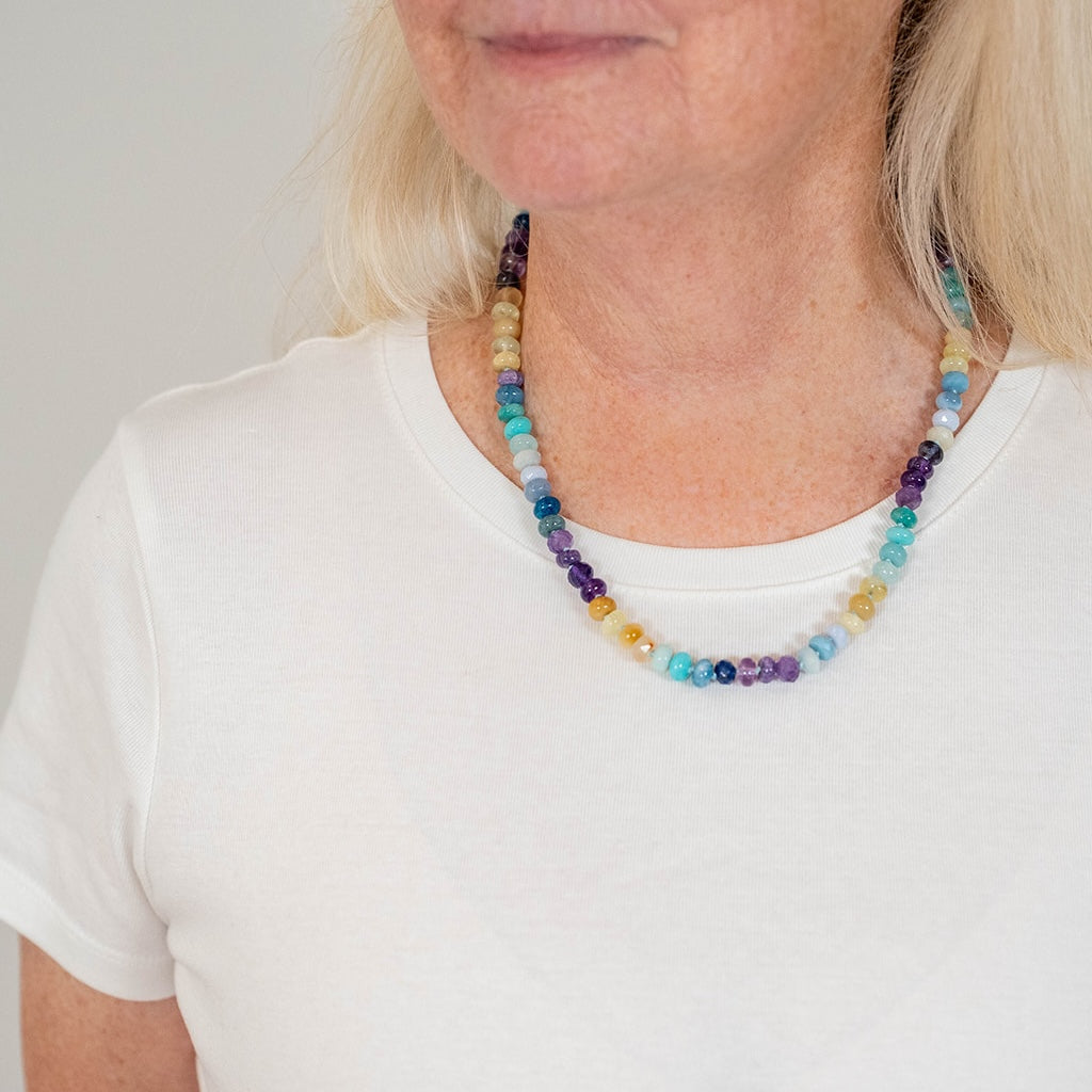 Sky Glow Gemstone Beaded Necklace
