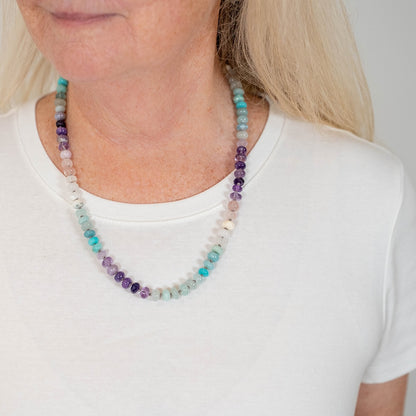 Violet Sea Gemstone Beaded Necklace