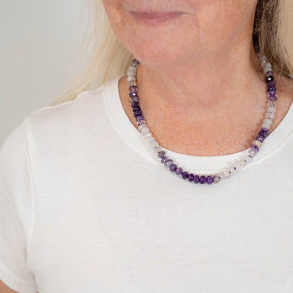 Violet Snow Beaded Necklace