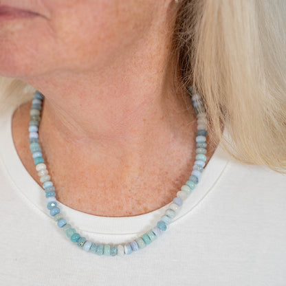 Pale Pool Gemstone Beaded Necklace