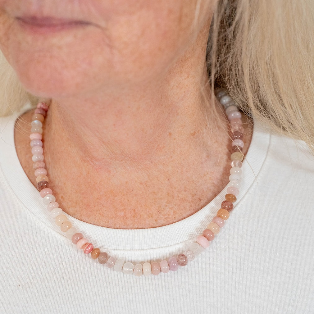 Summer Dawn Gemstone Beaded Necklace—Fire Element for Aires, Leo and Sagittarius