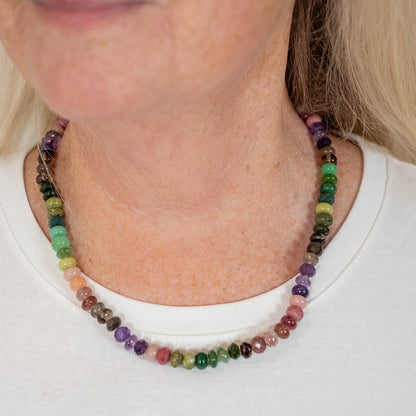 Night Garden Gemstone Beaded Necklace—Earth Element for Taurus, Capricorn and Virgo