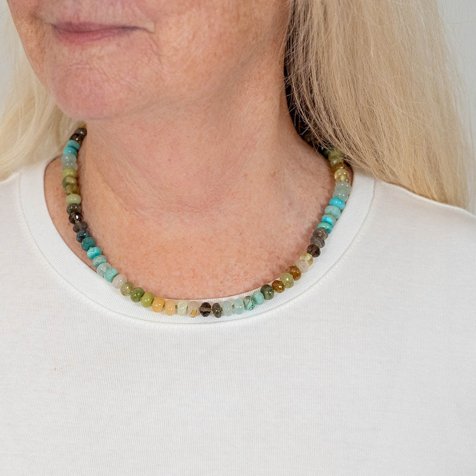 Ocean Grass Gemstone Beaded Necklace—Earth Element for Taurus, Capricorn and Virgo
