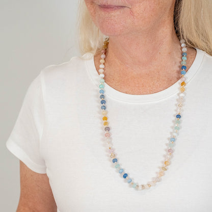 Ethereal Aurora Gemstone Beaded Necklace