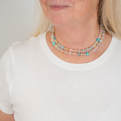 Sky Dawn Gemstone Beaded Necklace