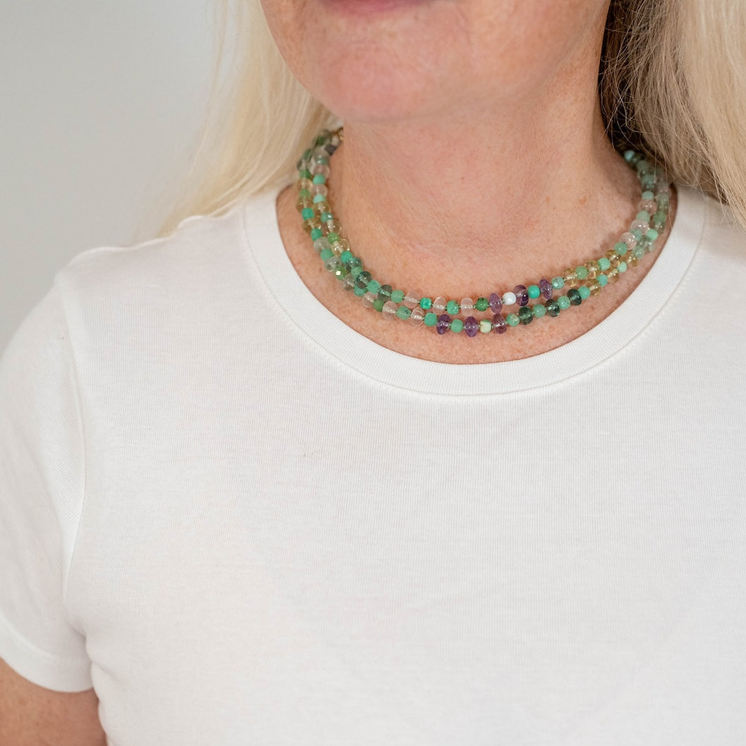 Dewy Daylight Gemstone Beaded Necklace