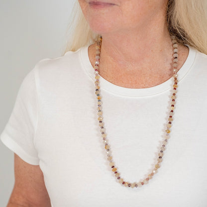 Sandy Twilight Gemstone Beaded Necklace