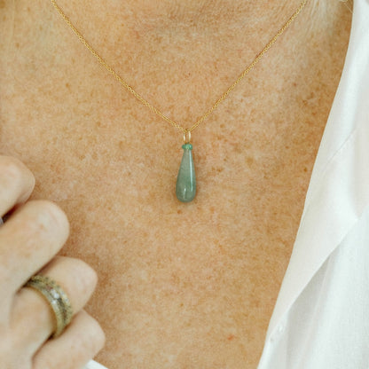 Green Aventurine and Opal Gemstone Drop Charm