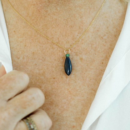Lapis Lazuli and Opal Gemstone Drop Charm