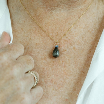 Toad Eye and Opal Gemstone Drop Charm