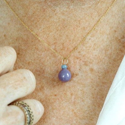 Phosphosiderite and Opal Gemstone Drop Charm