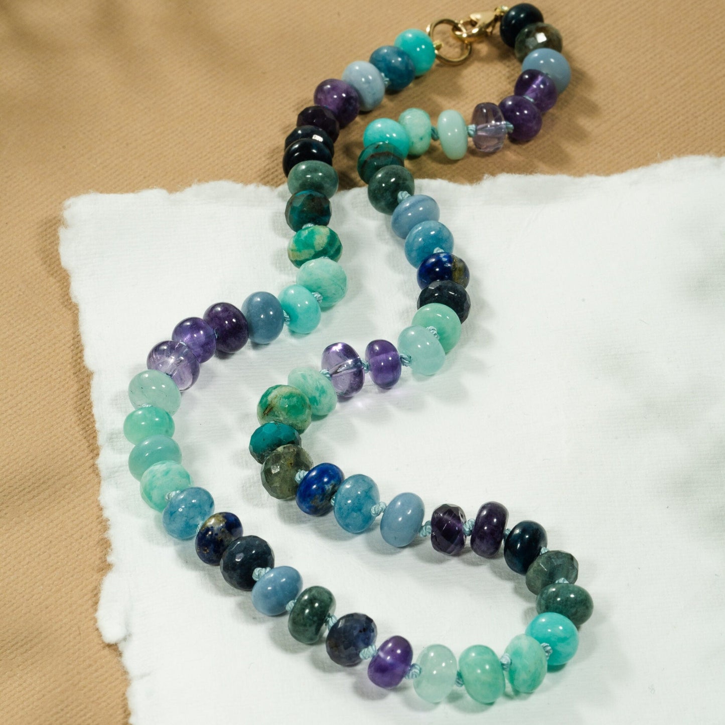 Deep Ocean Gemstone Beaded Necklace