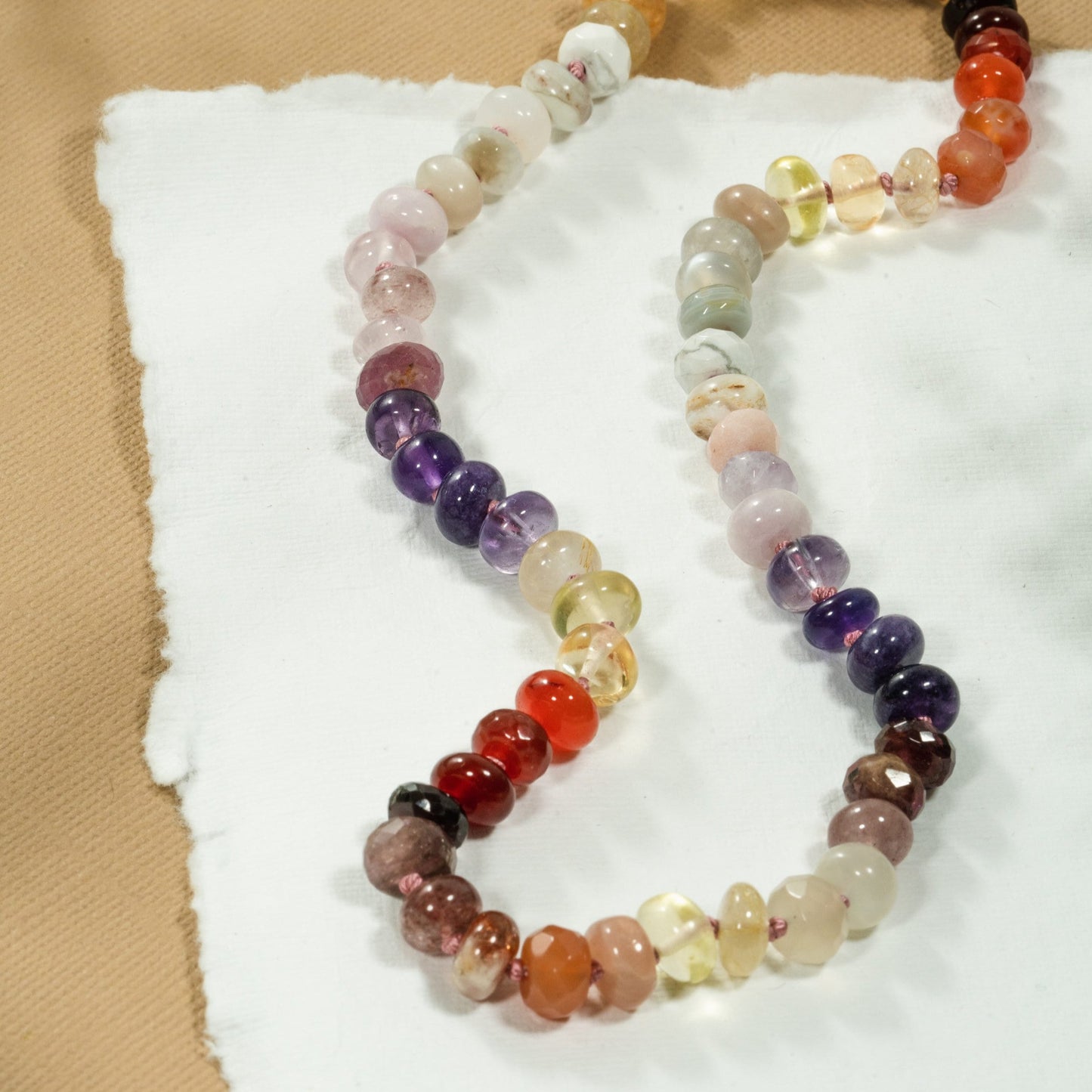 Autumn Sunset Gemstone Beaded Necklace