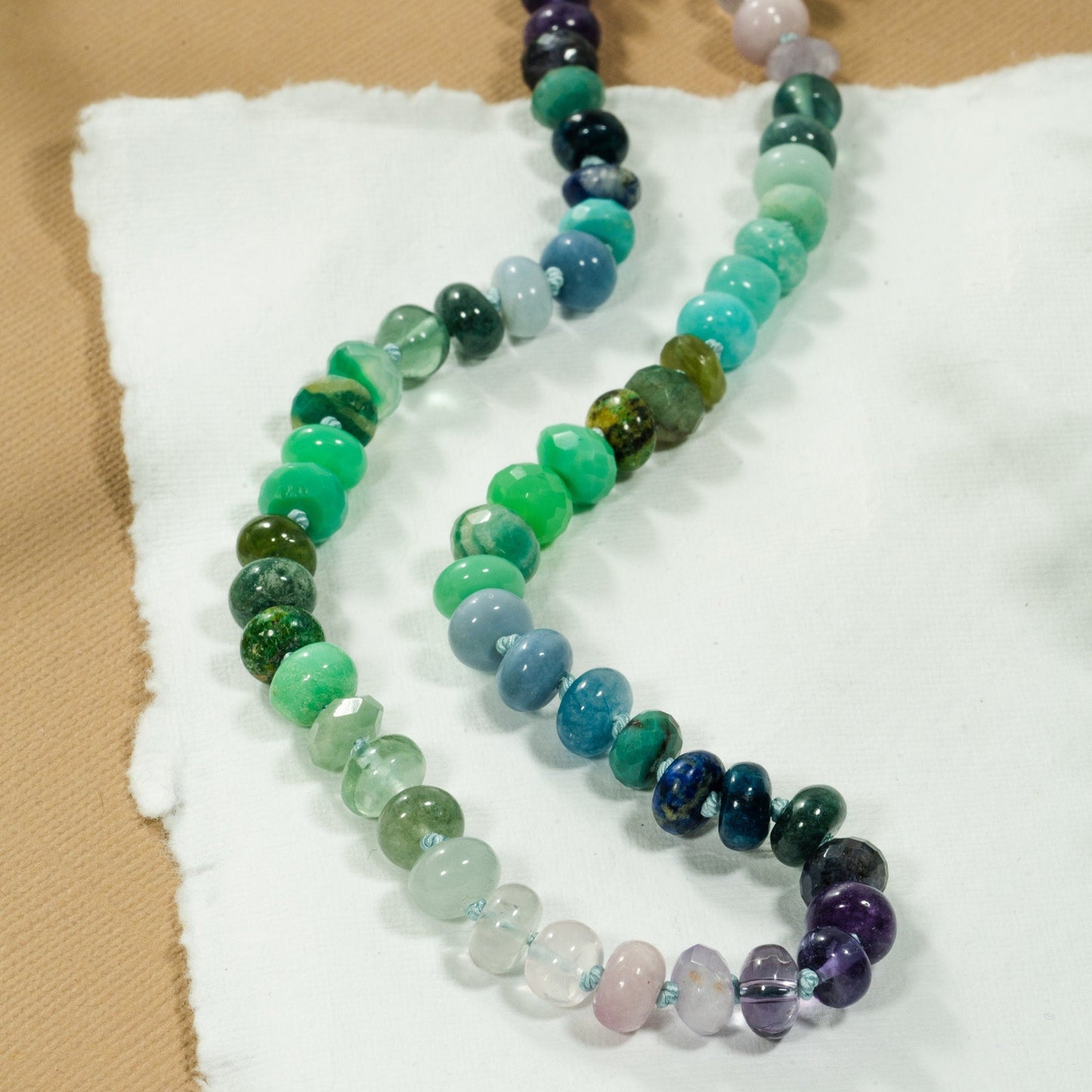 Jungle Sky Beaded Gemstone Necklace