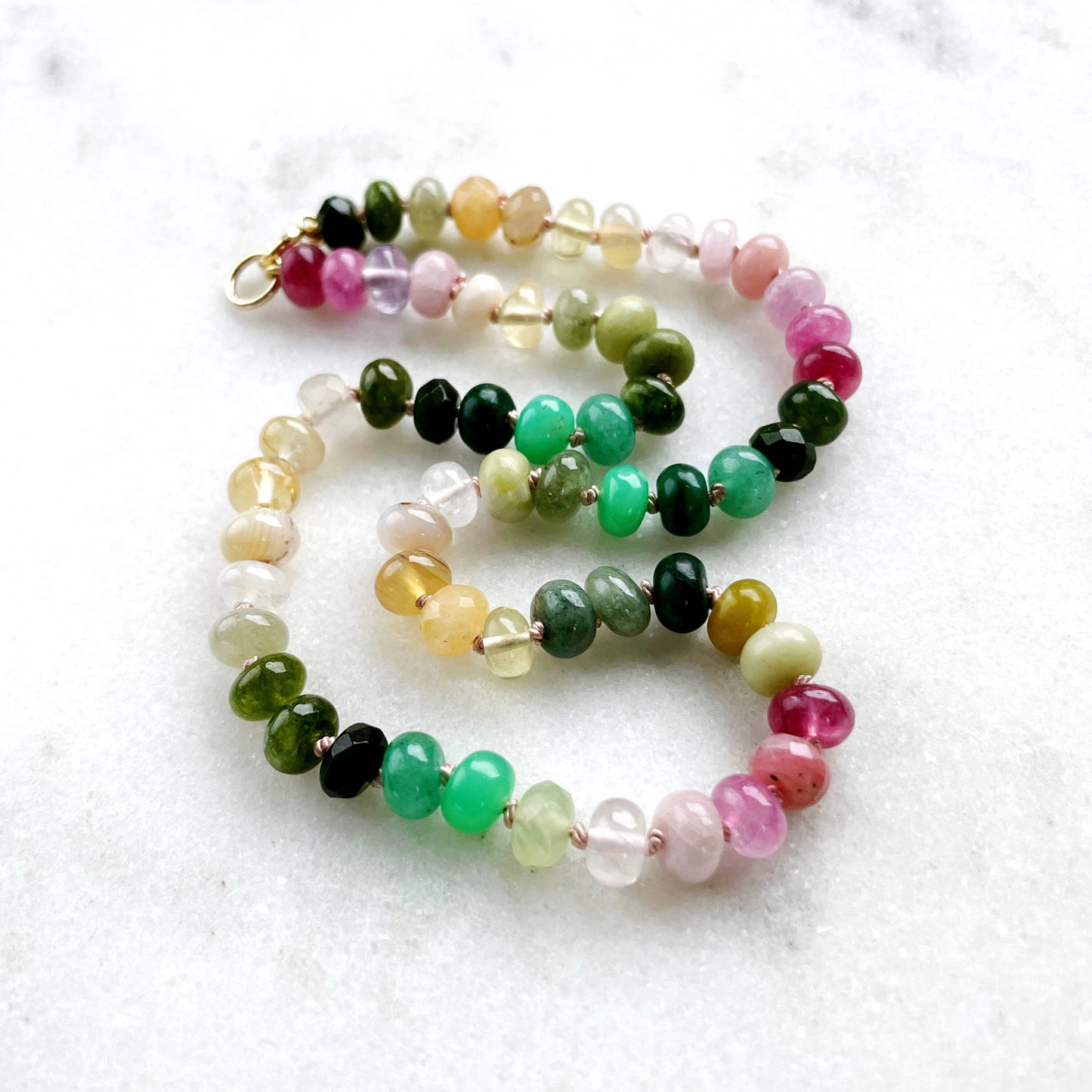 Spring Meadow Gemstone Beaded Necklace