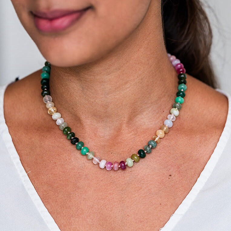 Spring Meadow Gemstone Beaded Necklace